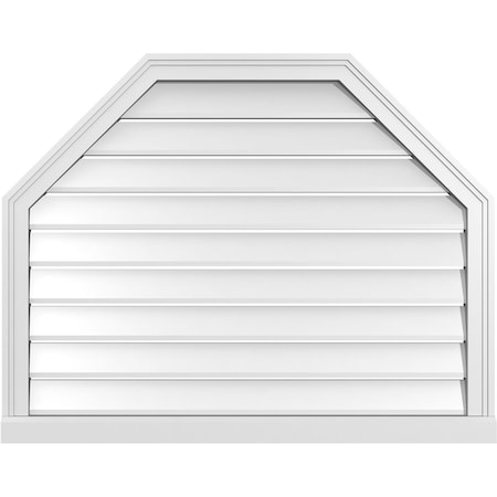 Ekena Millwork Octagonal Top Surface Mount PVC Gable Vent w/ 2"W x 2"P Brickmould Sill Frame, 38"W x 30"H GVPOT38X3003SF